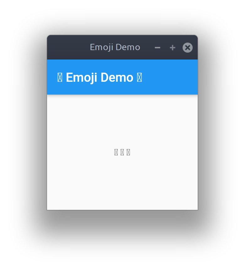 Screenshot showing application failing to render emoji